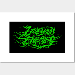 Love Your Enemies atmospheric black metal design (green) Posters and Art